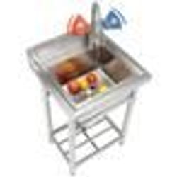 Évier commercial - VEVOR - 410 x 330 x 220 mmacier inoxydable 304pour GarageRestaurantBlanchisserieCuisineSalle de Bain