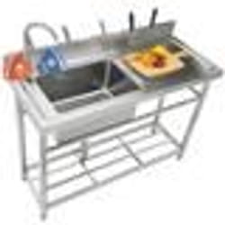Évier commercial - VEVOR - 430 x 330 x 220 mmacier inoxydable 304pour GarageRestaurantBlanchisserieCuisineSalle de Bain