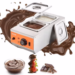 Fondoir à Chocolat - VEVOR - Tempéreuse à Chocolat en Inox 800 W 2 Cuves de 15 L