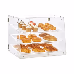 Vitrine à gâteaux -VEVOR- Présentoir à Pâtisserie Vitrine de Boulangerie en Acrylique à 3 Niveaux510x350x35mmTransparentamovi ...