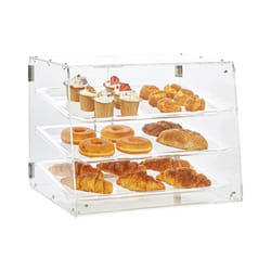 Vitrine à gâteaux -VEVOR- Présentoir à Pâtisserie Vitrine de Boulangerie en Acrylique à 3 Niveaux510x350x35mmTransparentamovible