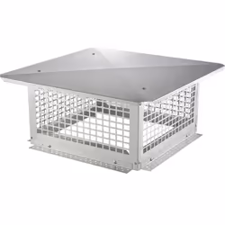 Chapeau de Cheminée 432x432 mm-VEVOR-Acier Inoxydable 304 Couvercle Bouchon Protection Anti-oiseaux Pare-vent