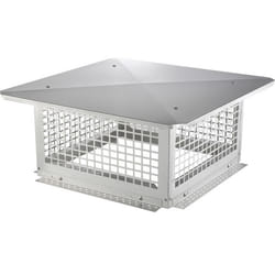 Chapeau de Cheminée 432x432 mm-VEVOR-Acier Inoxydable 304 Couvercle Bouchon Protection Anti-oiseaux Pare-vent