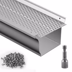 Pare-feuilles pour Gouttières - VEVOR - Grille de Protection Pare-feuilles pour Gouttières 127 mm Longueur 159 mAluminium32 k ...