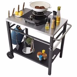 Desserte Plancha - VEVOR - Desserte Plancha Chariot de Barbecue Plan de Travail en Inox pour Jardin1000 x 640 x 835 mm106 kg
