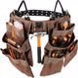 Ceinture Porte Outil-VEVOR-19 poches sajuste 32 pouces à 54 poucessac à outils amovible-pour Électricien Charpentier Marron