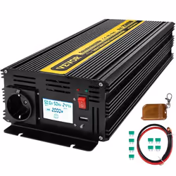 230V 2500W Onduleur Pur Sinus - VEVOR - DC 12V à AC Convertisseur Sinusoïdal Pur - LCD