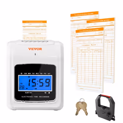 Pointeuse à Carte de Pointage Enregistreur de Présence-VEVOR-Alignement Auto pour Pointer Salariées Bureau