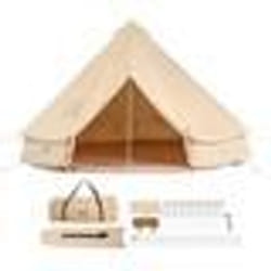 Tente de Camping - VEVOR - 4 Saisons 7 m 50 kg Tente de camping familiale Capacité jusquà 12 personnes avec Trou de Poêle à Bois