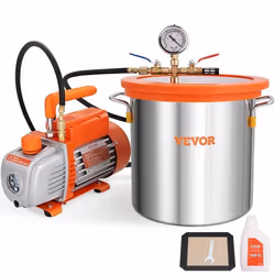 VEVOR Pompe à Vide 100L-min Chambre à Vide 3gal 11L Kit Chambre Dégazage 1 Étage