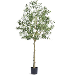VEVOR Arbre Artificiel 179 cm Plante Artificielle PE Haut Olivier Faux Arbre Vert avec Pot 170x145 mm Decoration de Style Fausse Plante pour Maison