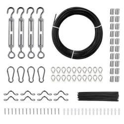 Cable Inox - VEVOR - Câble Métallique en Acier Inoxydable T304 159 mm 50 m 7x7 Revêtement PVCNoirpour Cordes à LingeLianes