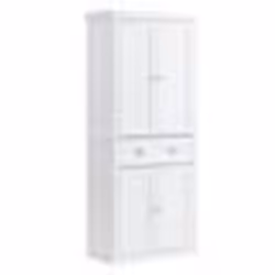 Buffet en bois - VEVOR - Capacité de charge 50 kg3 étagères réglablesgarde-manger haut pour cuisinesalonbuanderieBlanc Perle