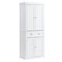 Buffet en bois - VEVOR - Capacité de charge 50 kg3 étagères réglablesgarde-manger haut pour cuisinesalonbuanderieBlanc Perle