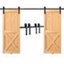 Kits de Quincaillerie de Porte - VEVOR - Kit Quincaillerie Rail Porte Coulissante Double de Grange 244 cm Cintre J