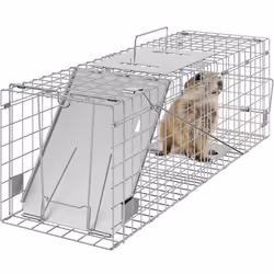 Piège pour Animaux Vivants-VEVOR-610x203x203 mm Cage Trappe Chat Pliable Fil Fer Galvanisé Sans Cruauté-pour LapinsRatons Lav ...
