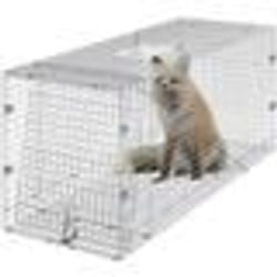 Piège pour Animaux Vivants-VEVOR-1067x406x457mm Cage Trappe Chat Pliable Fil Fer Galvanisé Sans Cruauté-pour Tatous Chats Errants
