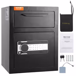 Coffre-Fort Électronique - VEVOR - 17L Coffre Dépôt de Fonds à Trappe Code et Clés