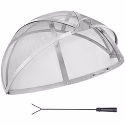 Pare-étincelles pour Brasero - VEVOR - 1016 mm Couvercle Protection Acier Inoxavec Accessoires pour FoyerPatio Arrière-cour