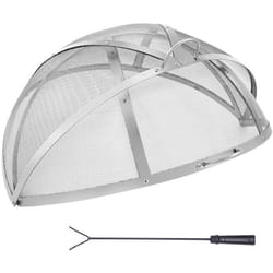 Pare-étincelles pour Brasero - VEVOR - 1016 mm Couvercle Protection Acier Inoxavec Accessoires pour FoyerPatio Arrière-cour