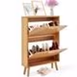 Armoire à Chaussures - VEVOR - Meuble à Chaussures range chaussures avec 2 Abattants Entrée Couloir