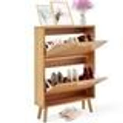 Armoire à Chaussures - VEVOR - Meuble à Chaussures range chaussures avec 2 Abattants Entrée Couloir