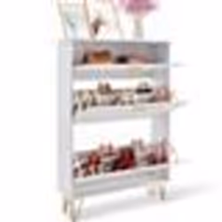Armoire à Chaussures - VEVOR - Meuble à Chaussures Meuble de Rangement à Chaussures avec 3 Tiroirs à Bascule Entrée