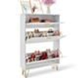 Armoire à Chaussures - VEVOR - Meuble à Chaussures Meuble de Rangement à Chaussures avec 3 Tiroirs à Bascule Entrée