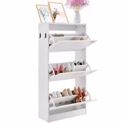 Armoire à Chaussures - VEVOR - Meuble à Chaussures range chaussures avec 3 Abattants Entrée Couloir