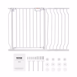 Barrière de Sécurité Extensible - VEVOR- Porte de sécurité rétractable75-123x76 cm Espacement des tiges 53 mmBlanc