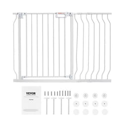 Barrière de Sécurité Extensible - VEVOR- Porte de sécurité rétractable75-123x76 cm Espacement des tiges 53 mmBlanc