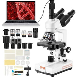 Microscope Trinoculaire - VEVOR - Composé 40X-5000X avec Platine à 2 Étages Biologie