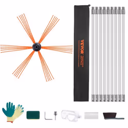 Kit de Ramonage Cheminée - VEVOR - 9m Brosse Rotative Nylon et Acier Allié