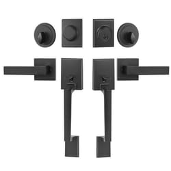 Paire de poignées de porte - VEVOR - Levier de Porte Carré Noir MatDouble réversibleavec Serrure Robuste et Factice296 kg