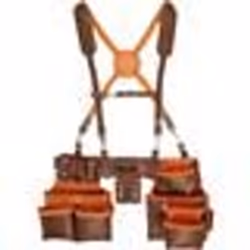 Ceinture Porte Outil - VEVOR - Ceinture à Outils Bretelles Poche Outils Menuisier Réglable Cuir Véritable