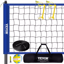 Filet de volley-ball - VEVOR - Filet de Volley-ball Portable Extérieur Poteau à Hauteur Réglable avec Sacpour JardinPlagePelo ...