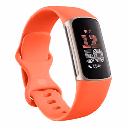 Fitbit Charge 6, Bracelet connecté, AMOLED, GPS (satellite), Paiement sans contact, Imperméable, Corail