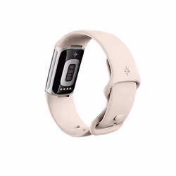 Fitbit Charge 6 AMOLED Bracelet connecté Beige, Argent - Vue supplémentaire 6