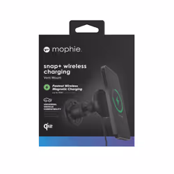 mophie Snap+ Wireless Charging Vent Smartphone Noir Allume-cigare Recharge sans fil Charge rapide Auto - Vue supplémentaire 4