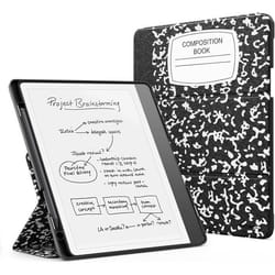 MoKo Stand Case for Kindle Scribe Modèle 2024/2022 Étui en Cuir de Qualité Supérieure avec Porte-StyloVeille/réveil Automatique