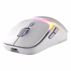 Glorious Gaming - Souris gaming sans fil Modèle O3 : Batterie échangeable InfinitePlay, Taux de rapport 8 kHz, Switch optiques 130M de clics, Ultralégère 66 g, Capteur optique 30k DPI, RGB - Blanche - Vue supplémentaire 4