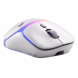 Glorious Gaming - Souris gaming sans fil Modèle D3 : Batterie échangeable InfinitePlay, Taux de rapport 8 kHz, Switch optiques 130M de clics, Ultralégère 69 g, Capteur optique 30k DPI, RGB - Blance - Vue supplémentaire 3