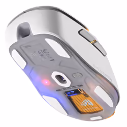 Glorious Gaming - Souris gaming sans fil Modèle D3 : Batterie échangeable InfinitePlay, Taux de rapport 8 kHz, Switch optiques 130M de clics, Ultralégère 69 g, Capteur optique 30k DPI, RGB - Blance - Vue supplémentaire 5