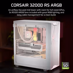 Corsair Midi Tower 3200D RS ARGB PC Case Blanc - Vue supplémentaire 2