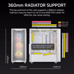 Corsair Midi Tower 3200D RS ARGB PC Case Blanc - Vue supplémentaire 3