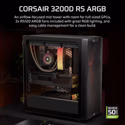 Corsair 3200D RS ARGB Mid-Tower PC Case - Smoke Midi Tower Noir - Vue supplémentaire 4