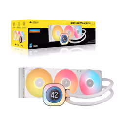 Corsair iCUE LINK TITAN 240 RX LCD Processeur Refroidisseur d'air 12 cm Blanc 1 pièce(s)