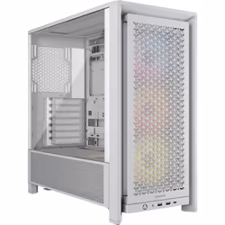Corsair FRAME 4000D RS ARGB, Midi Tower, PC, Blanc, ATX, EATX, micro ATX, Mini-ITX, Plastique, Acier, Verre trempé, Jouer