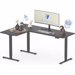 FLEXISPOT Bureau Assis Debout dangle 180x120 cm Bureau en L avec 3 Pieds Bureau Électrique Réglable avec 4 Boutons MémoireNoi ...