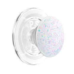 Support Smartphone PopGrip MagSafe Fonction Stand et Selfie Effet Pailleté PopSockets Blanc